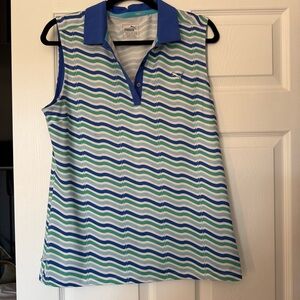 Puma Blue and Green Wave Muscle Tee